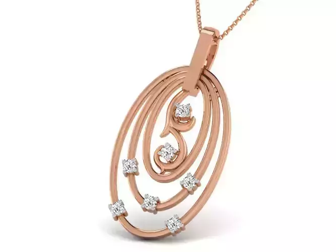 Light wt Diamond Charms Pendant 3dm render Detail