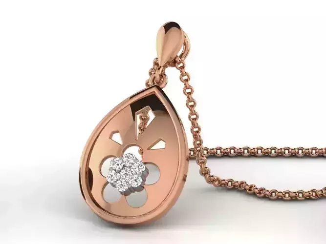 Light wt Diamond Charms Pendant 3dm render Detail