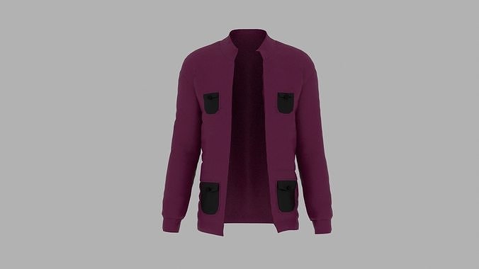 Jacket with pockets Low-poly 3D model
