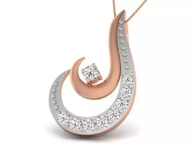 Light wt Diamond Charms Pendant 3dm render Detail