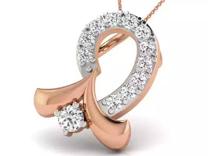 Light wt Diamond Charms Pendant 3dm render Detail