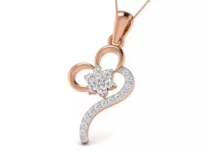 Light wt Diamond Charms Pendant 3dm render Detail