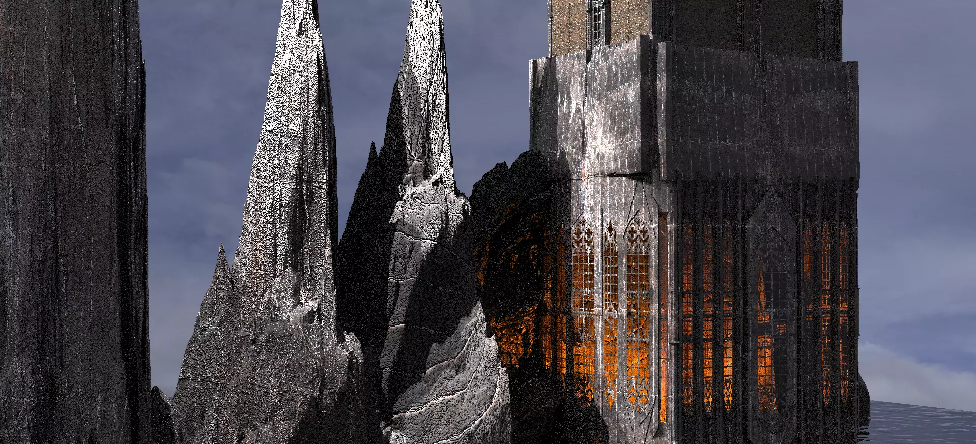 Arch Lizard Cathedral Cliff range Kit bash 5 3D model_0