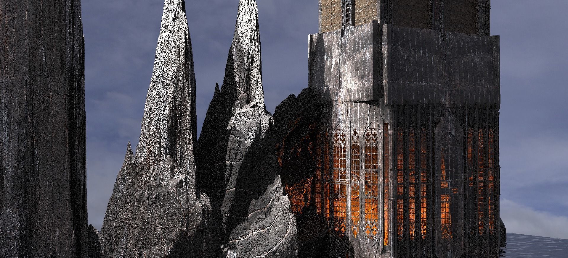 Arch Lizard Cathedral Cliff range Kit bash 5 3D model_1