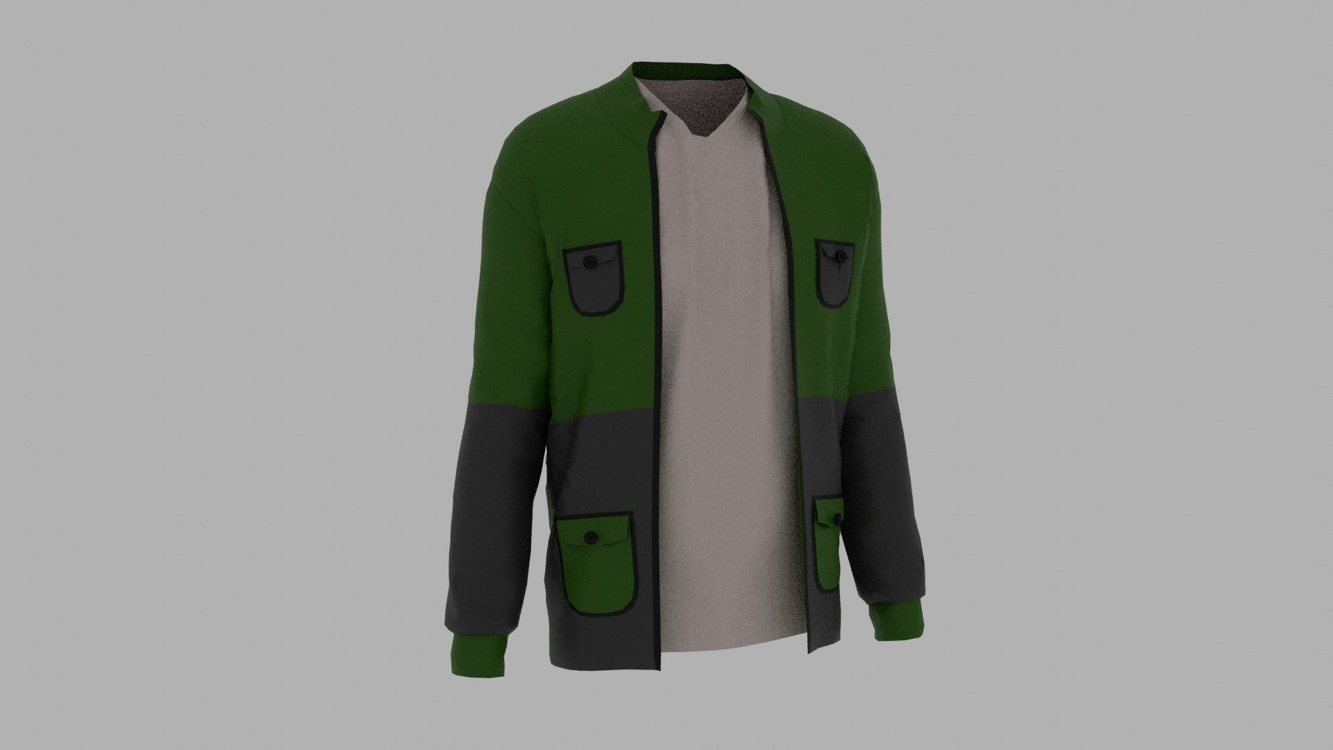 Jacket Low-poly 3D model_3