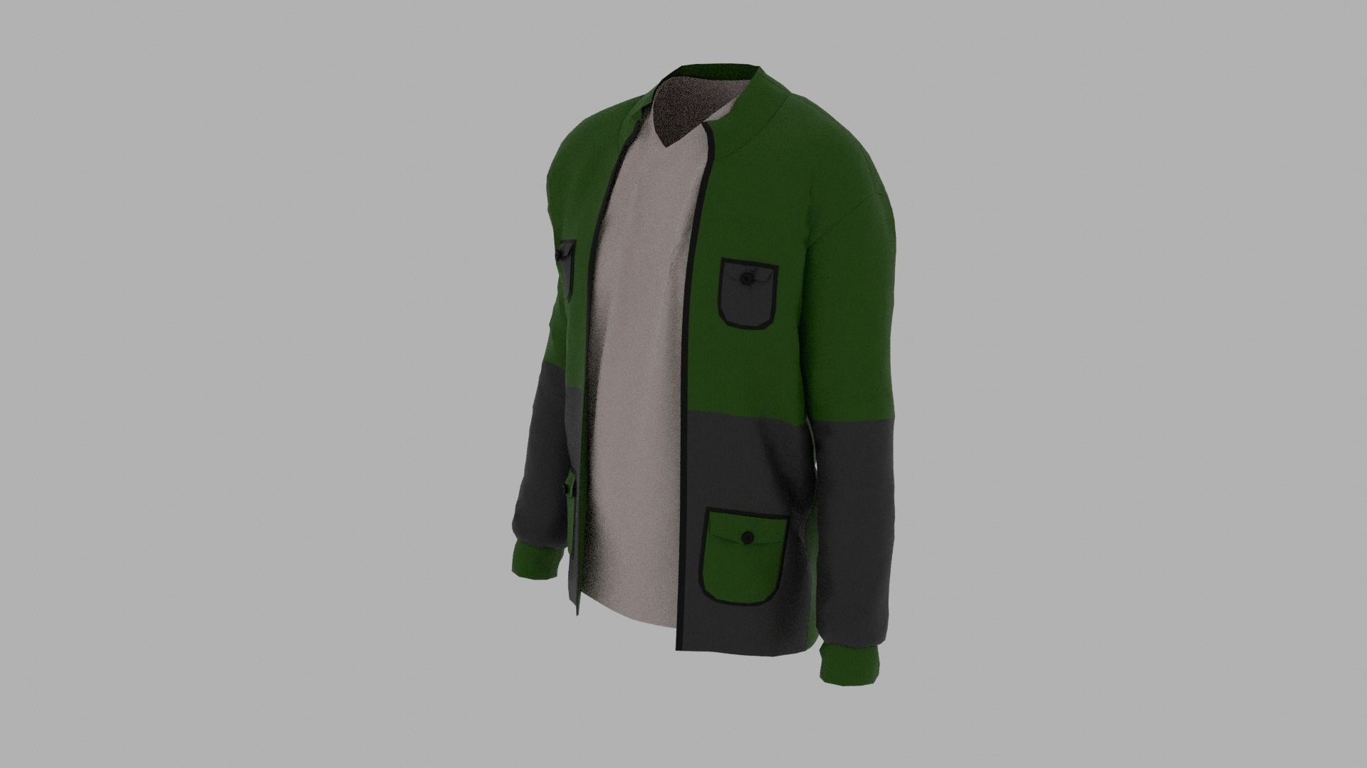 Jacket Low-poly 3D model_1