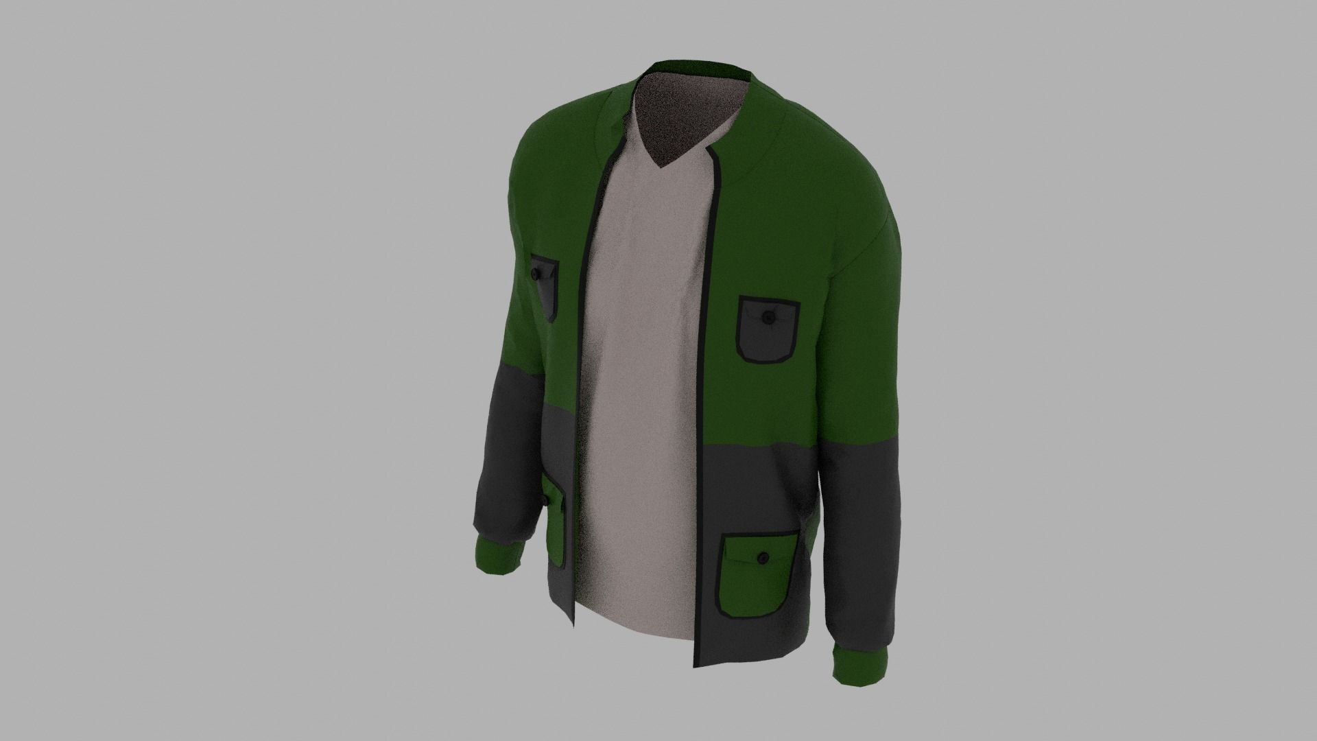 Jacket Low-poly 3D model_4