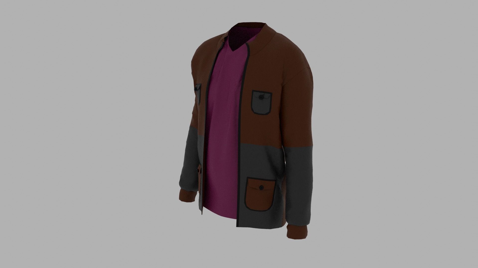 Jacket Low-poly 3D model_1