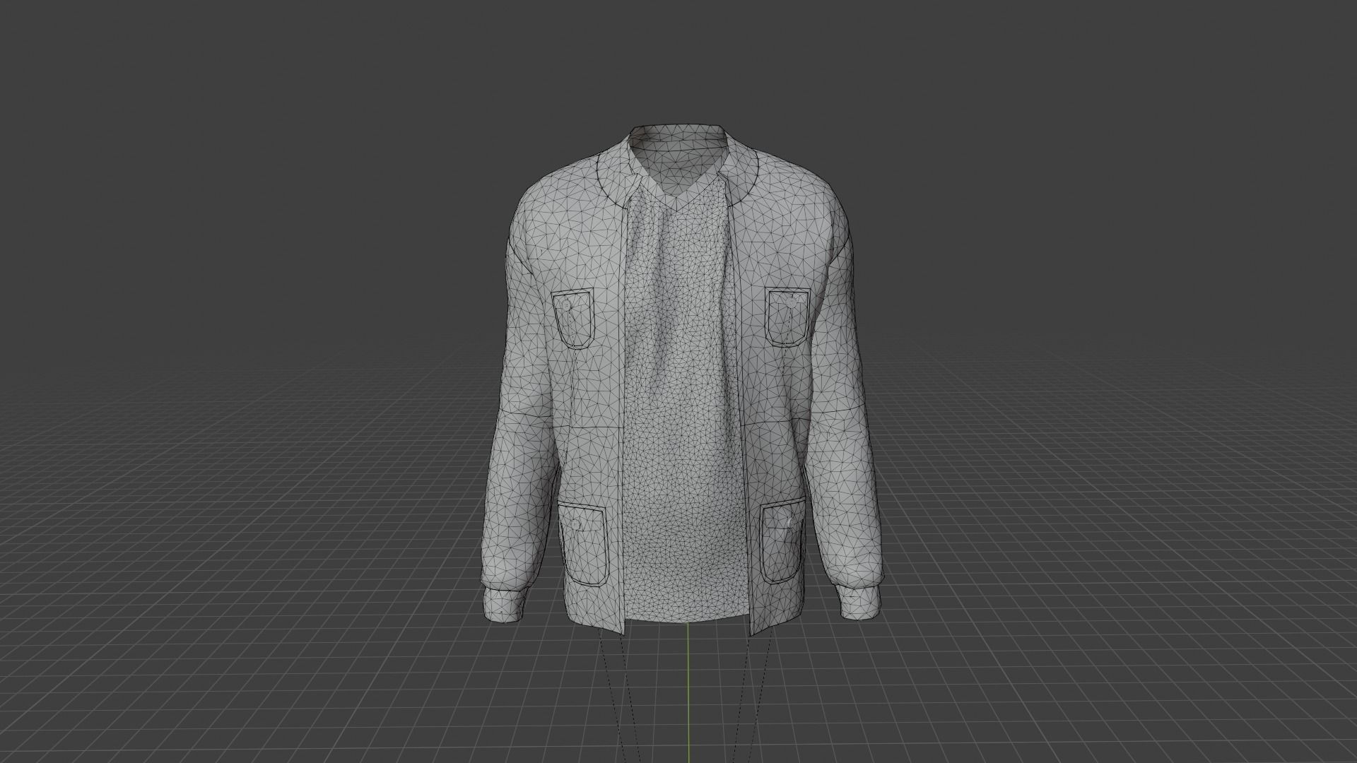 Jacket Low-poly 3D model_7