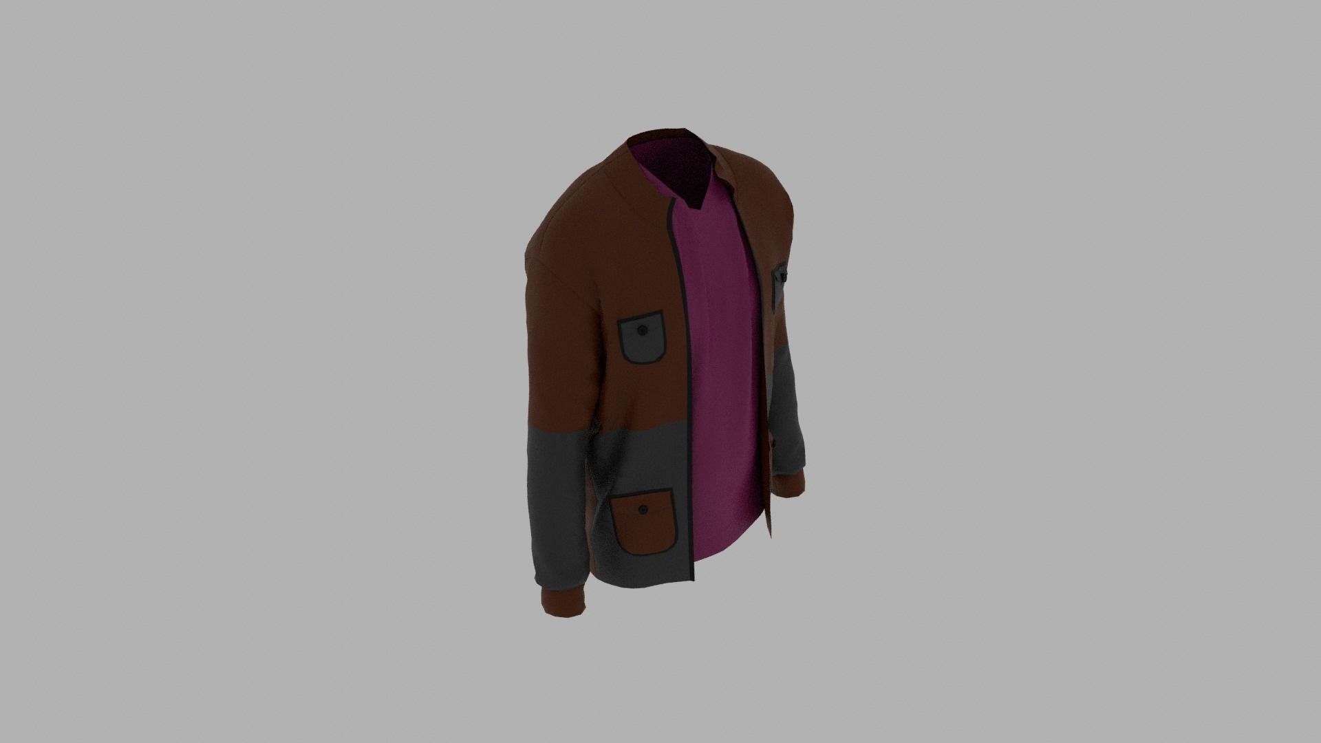 Jacket Low-poly 3D model_5