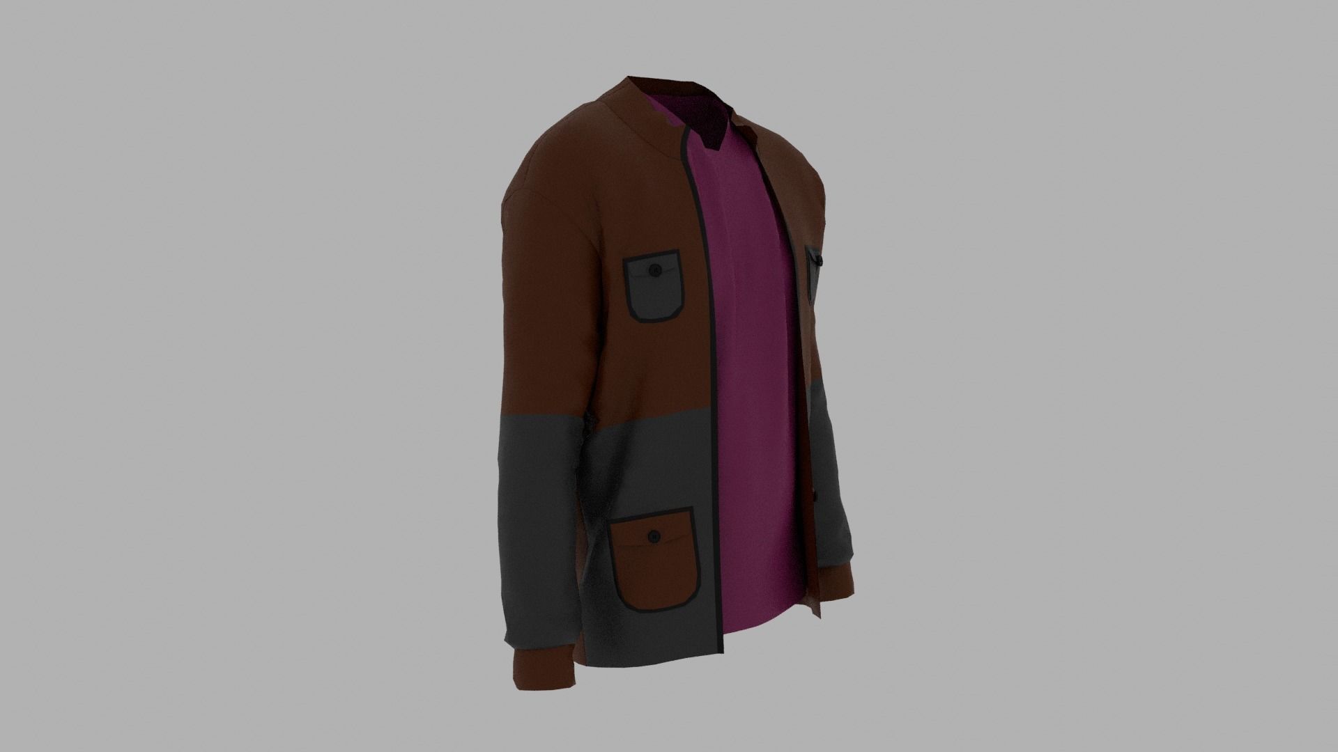 Jacket Low-poly 3D model_2