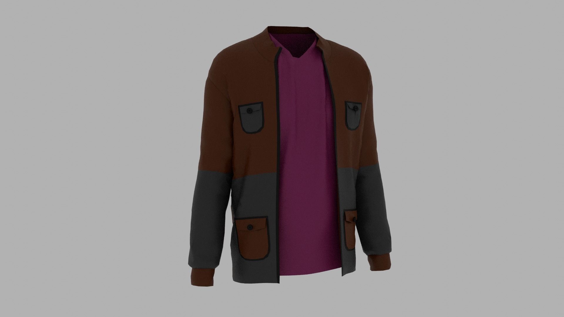 Jacket Low-poly 3D model_3