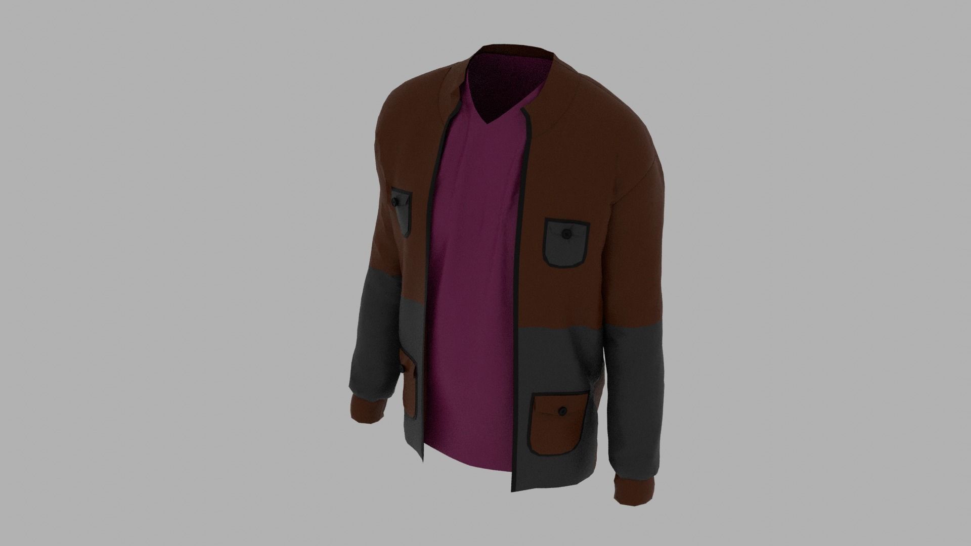 Jacket Low-poly 3D model_4