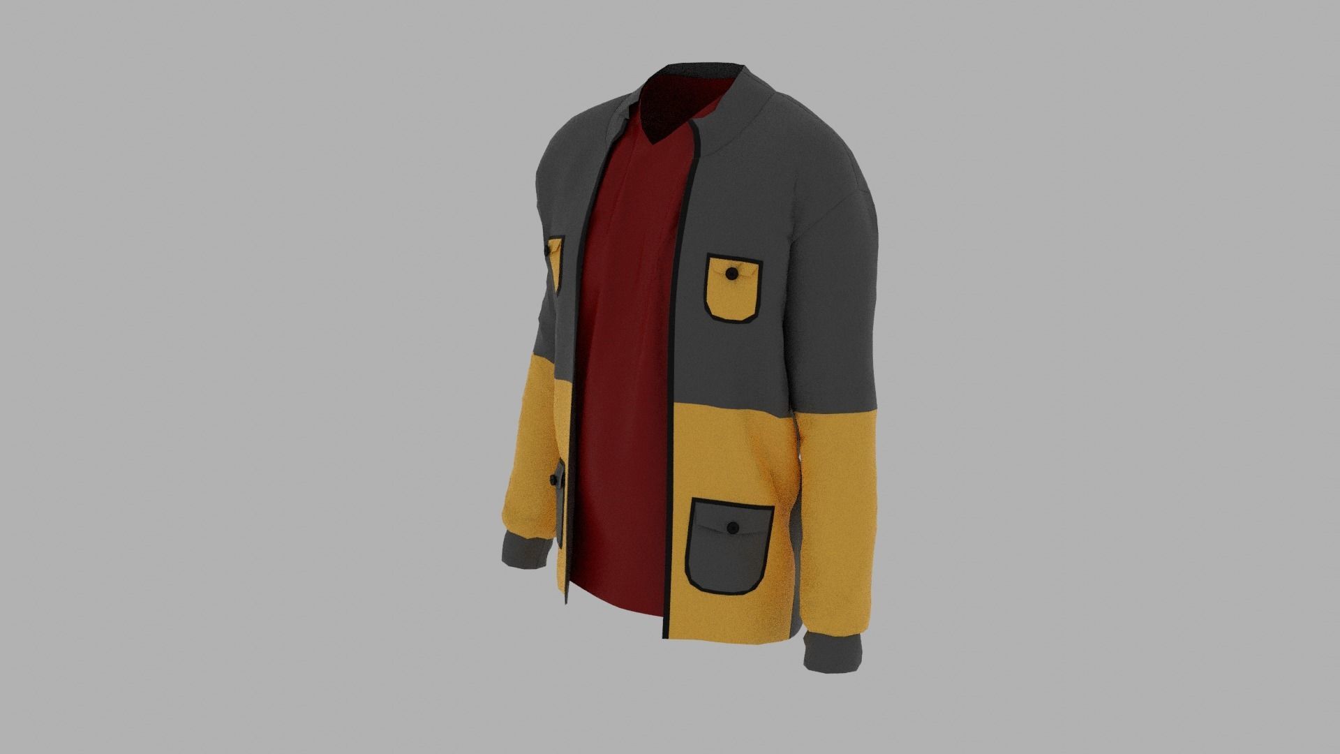 Jacket star wars force awakens Low-poly 3D model_1