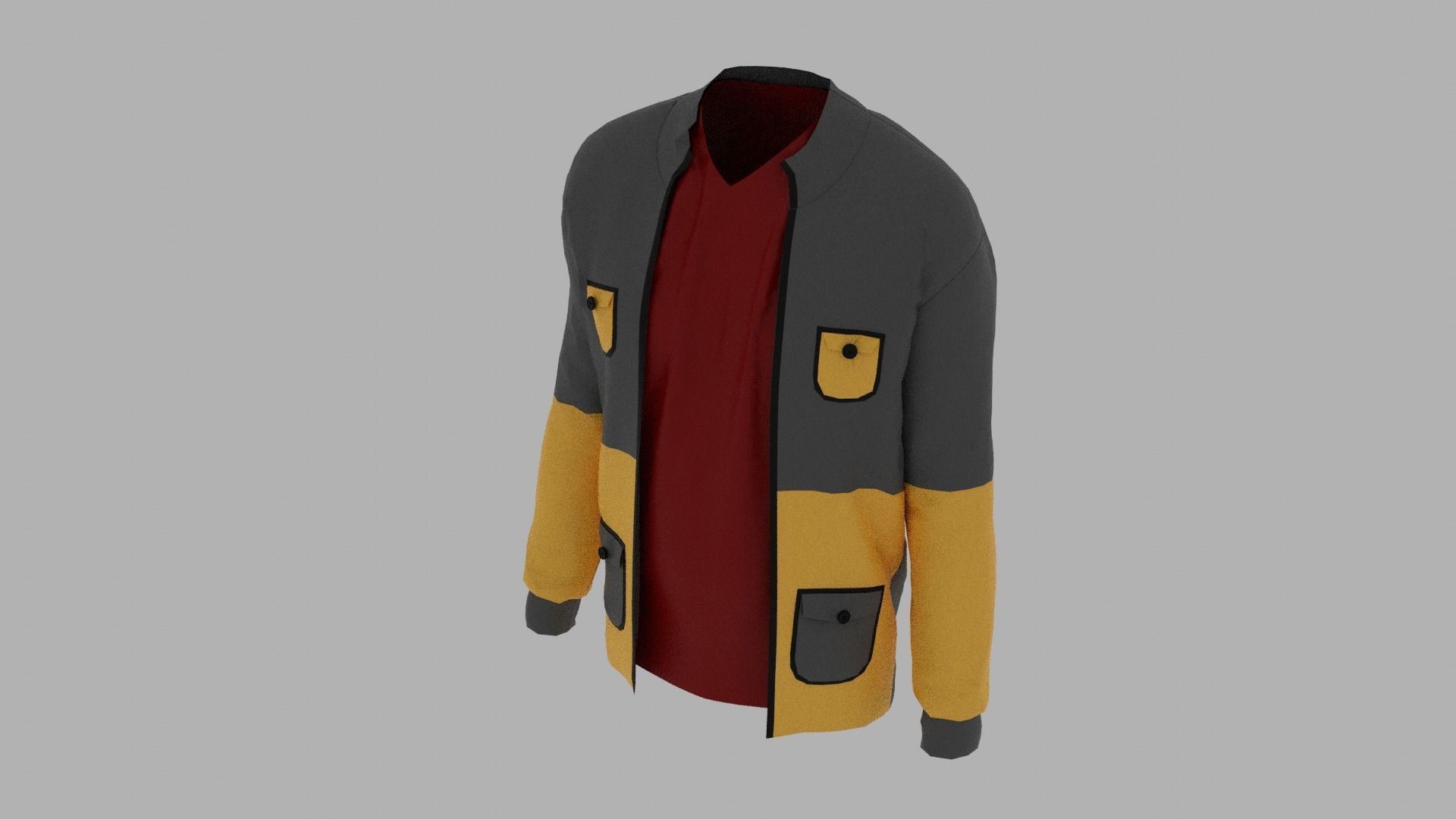 Jacket star wars force awakens Low-poly 3D model_4