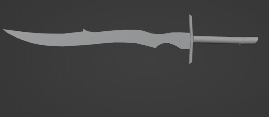  elven sword Low-poly 3D model_1