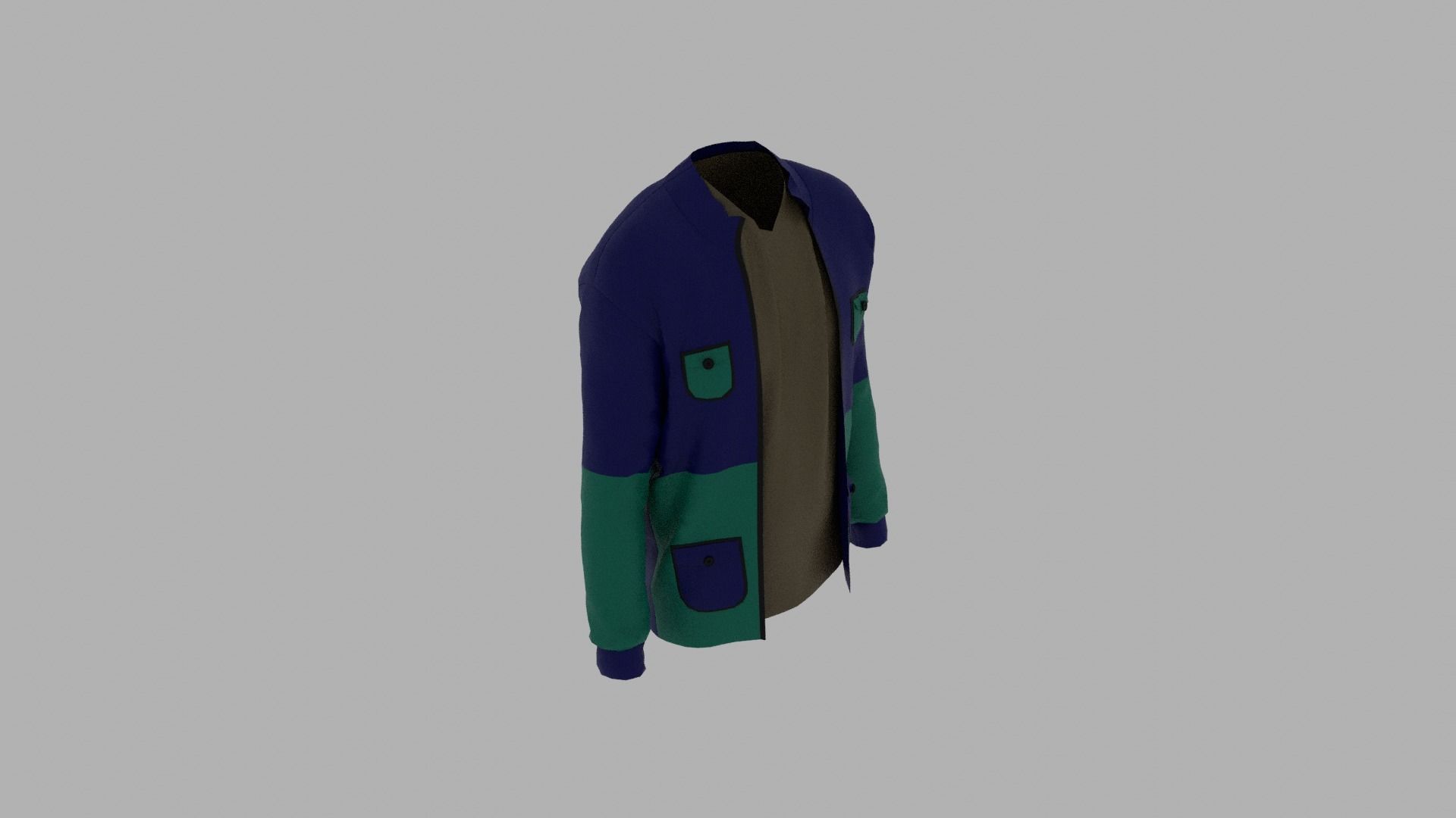 Jacket cardigan Low-poly 3D model_5