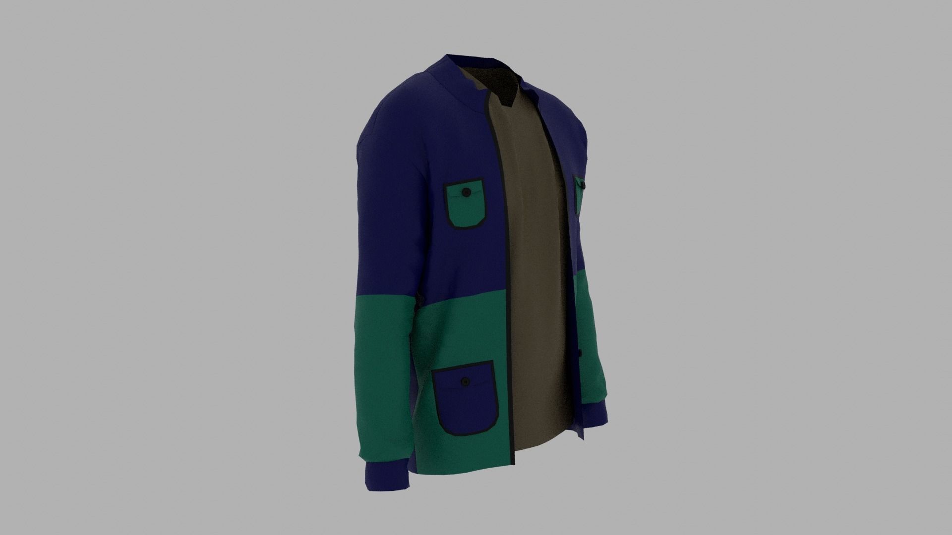 Jacket cardigan Low-poly 3D model_2