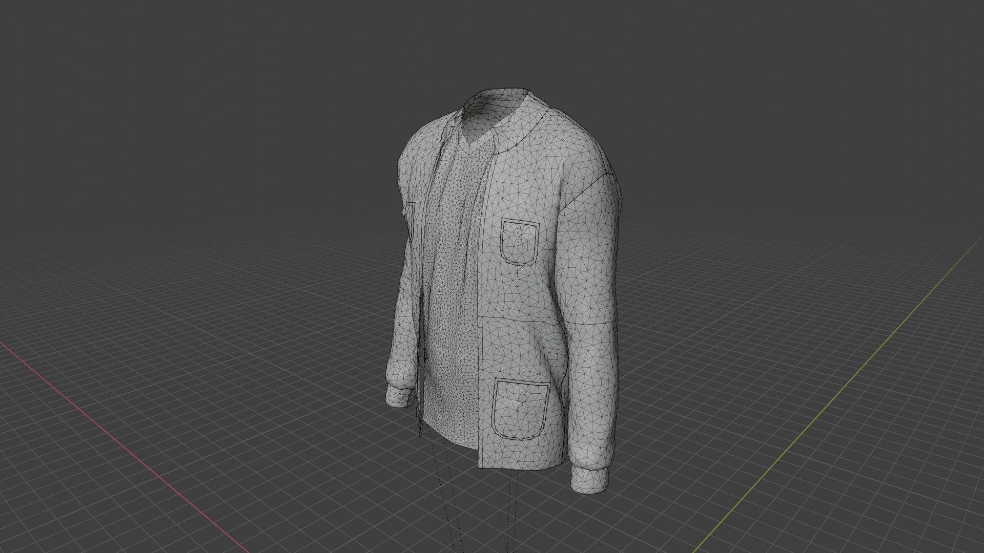 Jacket cardigan Low-poly 3D model_8