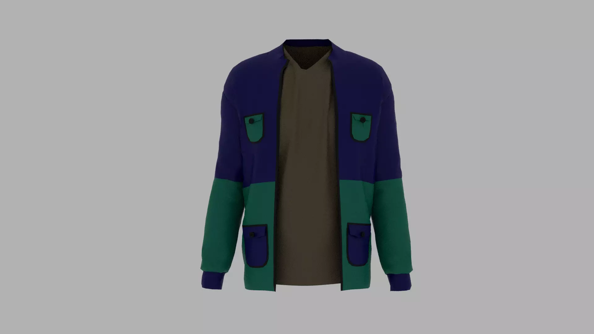 Jacket cardigan Low-poly 3D model_0