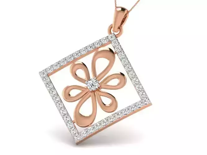Square Light wt Diamond Charms Pendant 3dm render Detail 3D print model