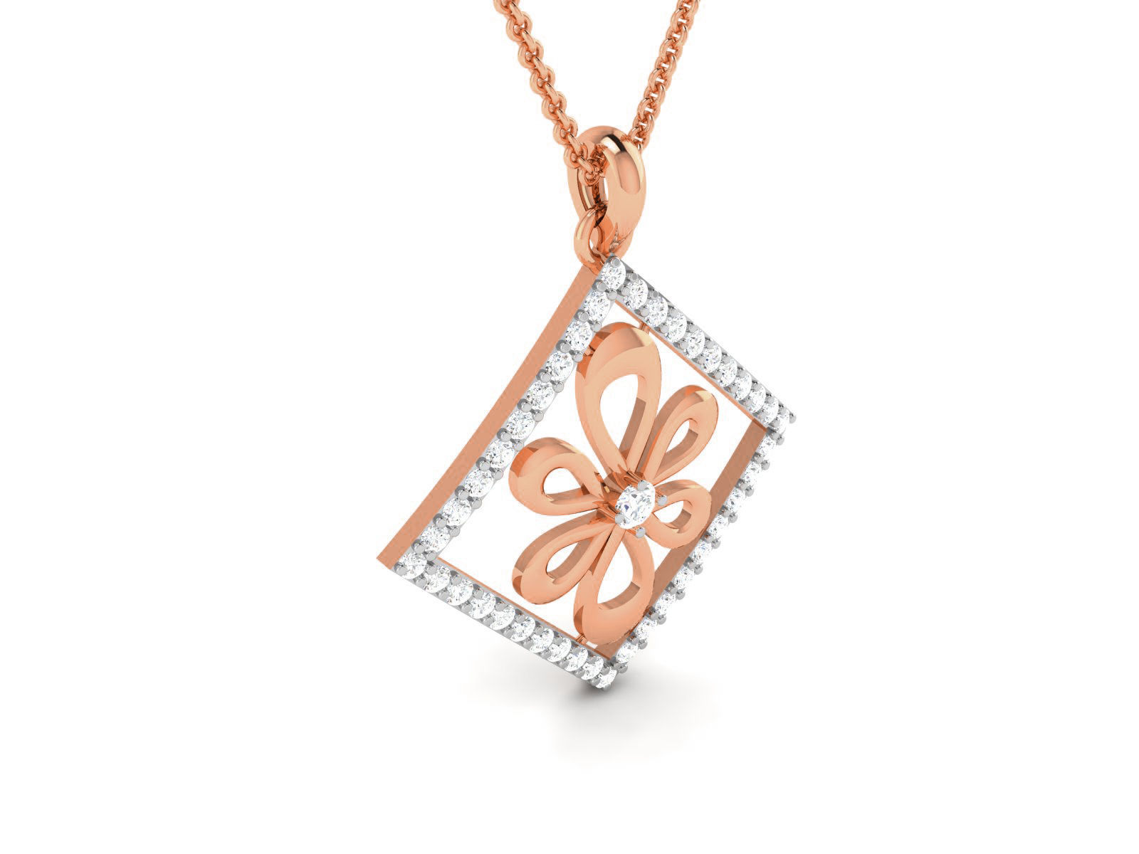 Square Light wt Diamond Charms Pendant 3dm render Detail 3D print model_1