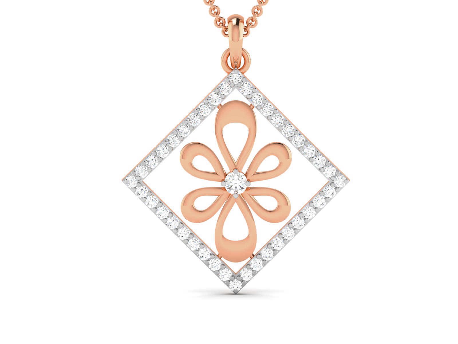 Square Light wt Diamond Charms Pendant 3dm render Detail 3D print model_2