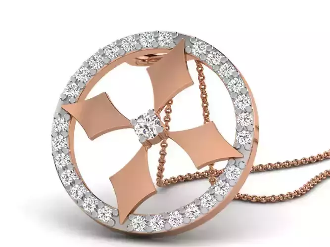 Light wt Diamond Charms Pendant 3dm render Detail