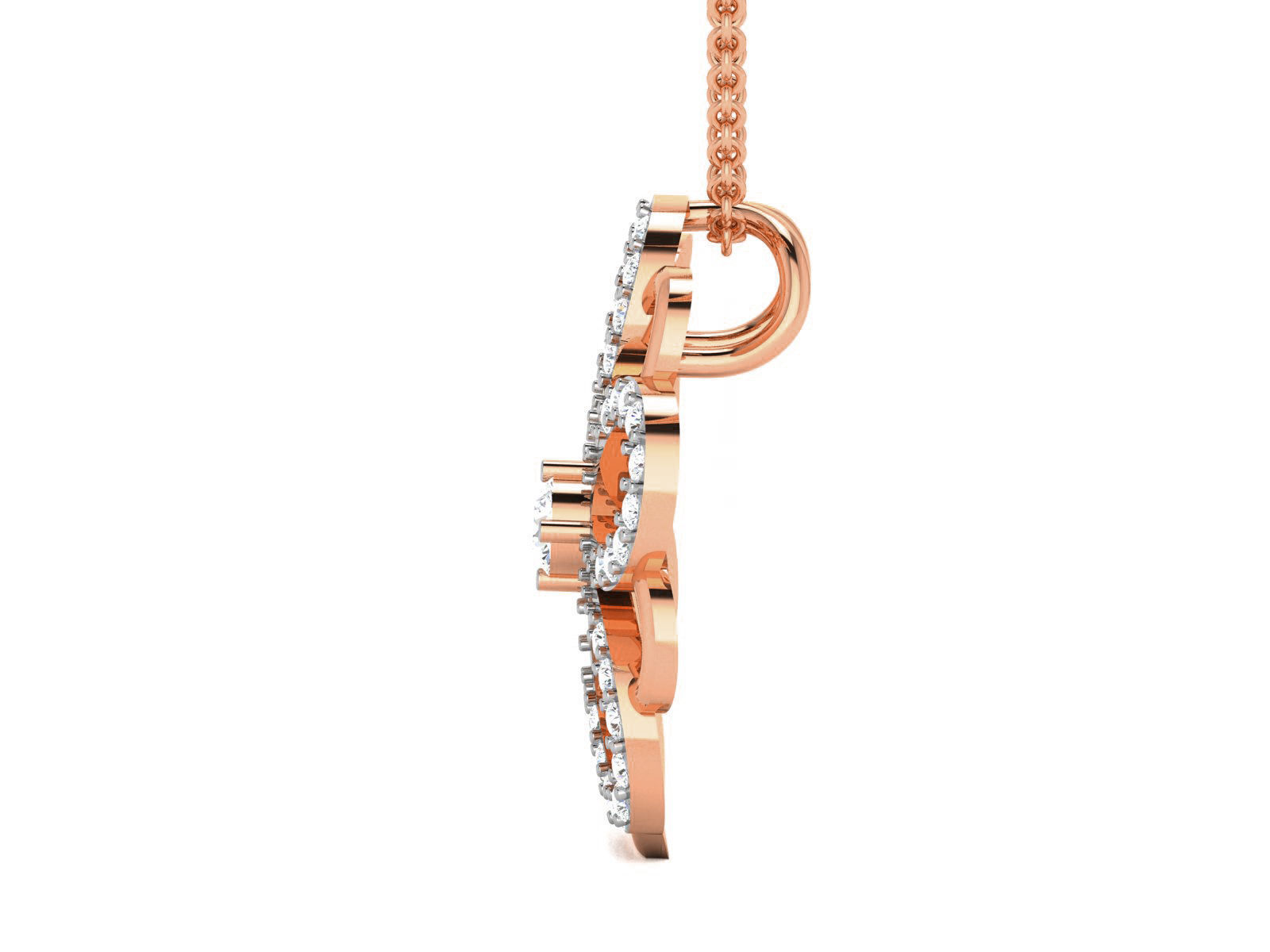 Flower Light wt Diamond Charms Pendant 3dm render Detail 3D print model_3