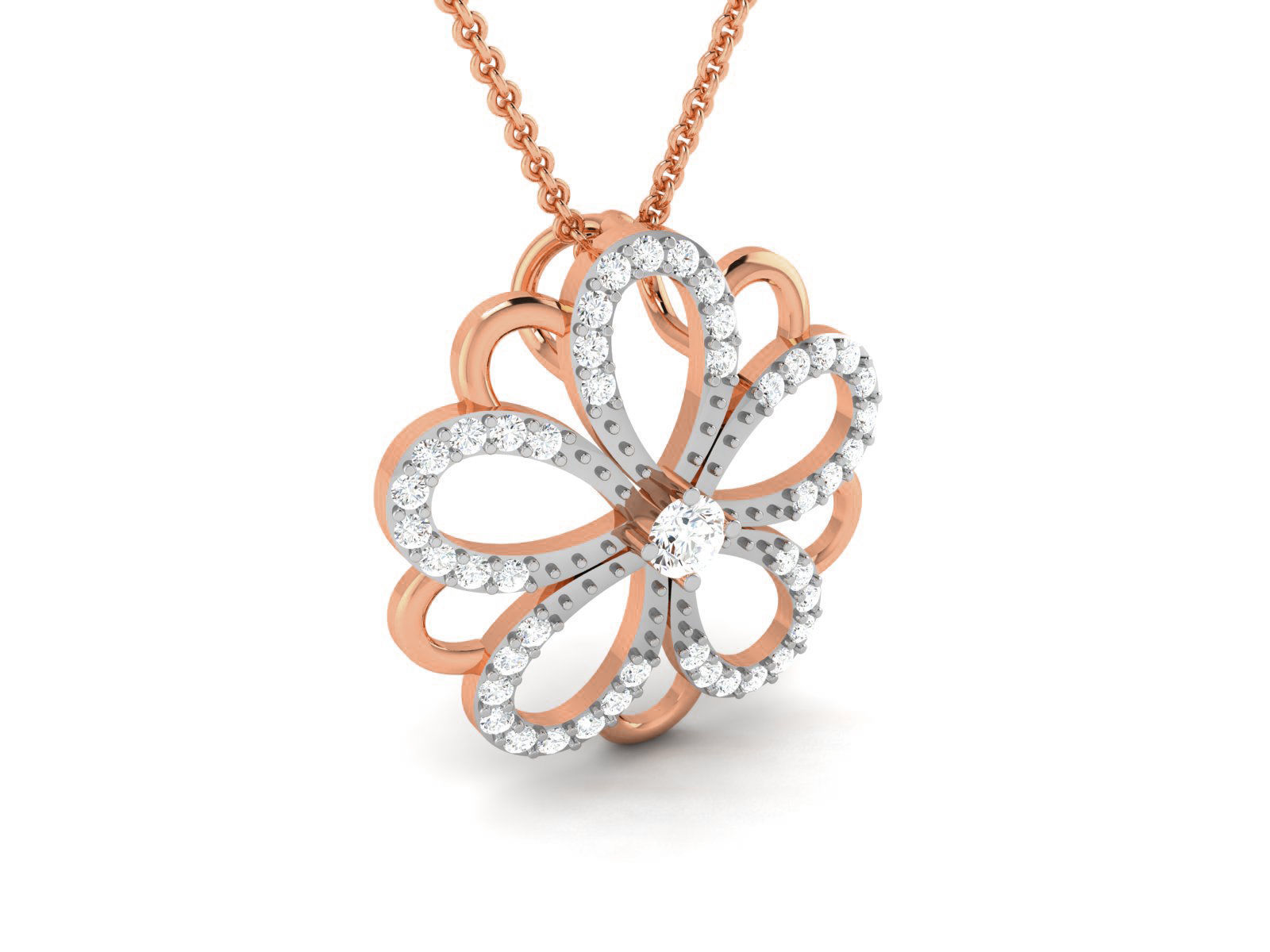 Flower Light wt Diamond Charms Pendant 3dm render Detail 3D print model_1