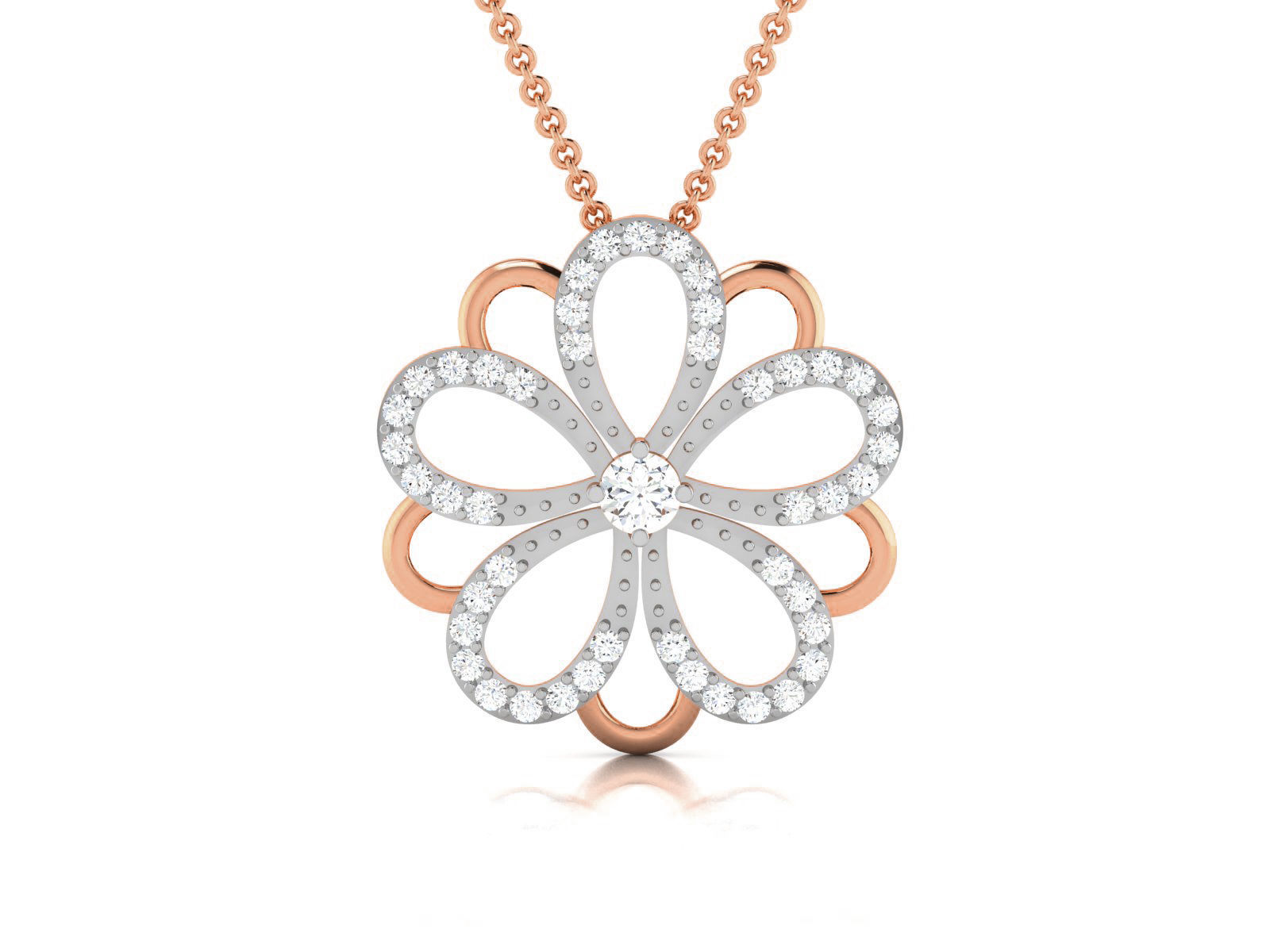 Flower Light wt Diamond Charms Pendant 3dm render Detail 3D print model_2