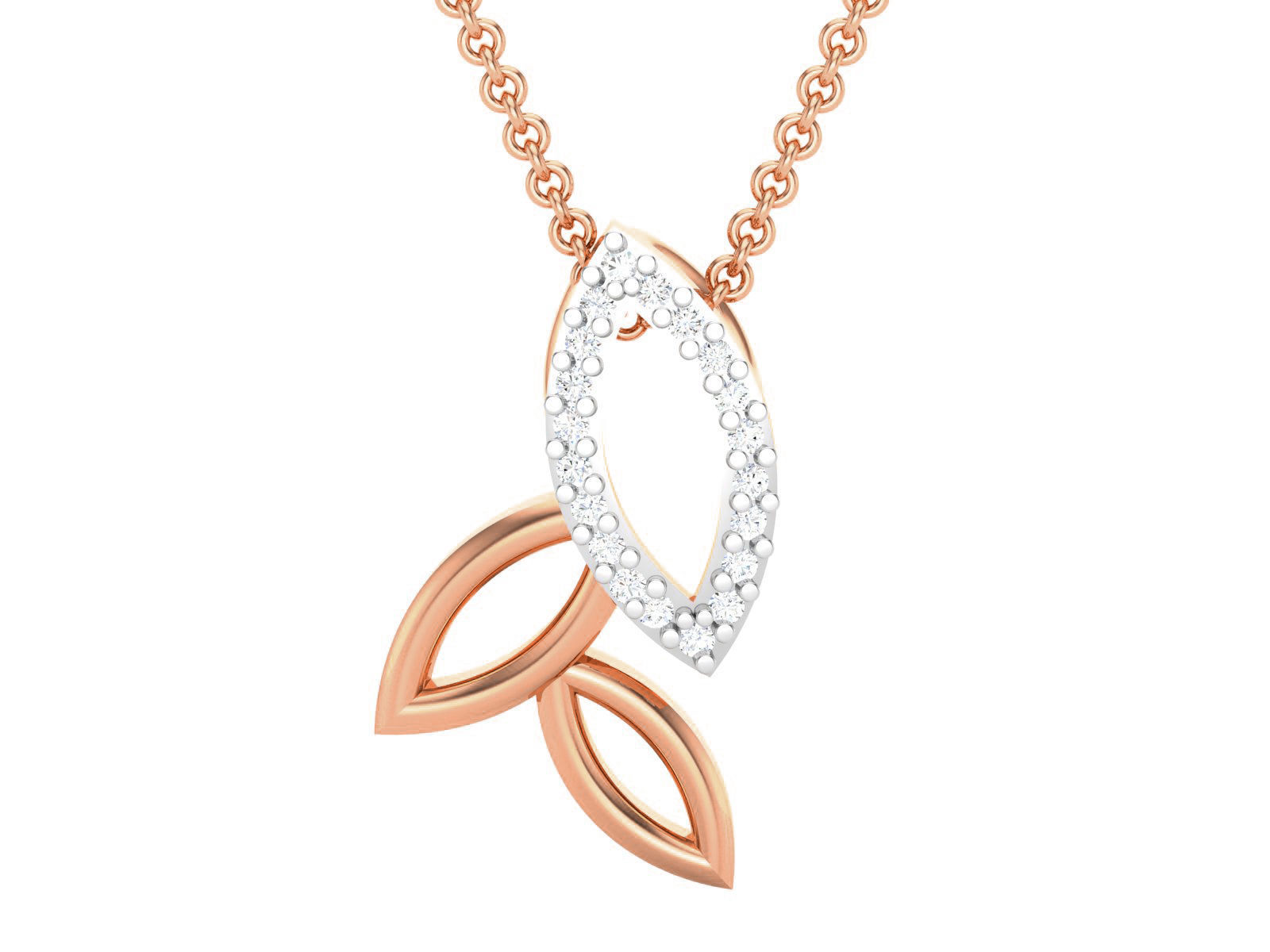 Leaf Light wt Diamond Charms Pendant 3dm render Detail 3D print model_3