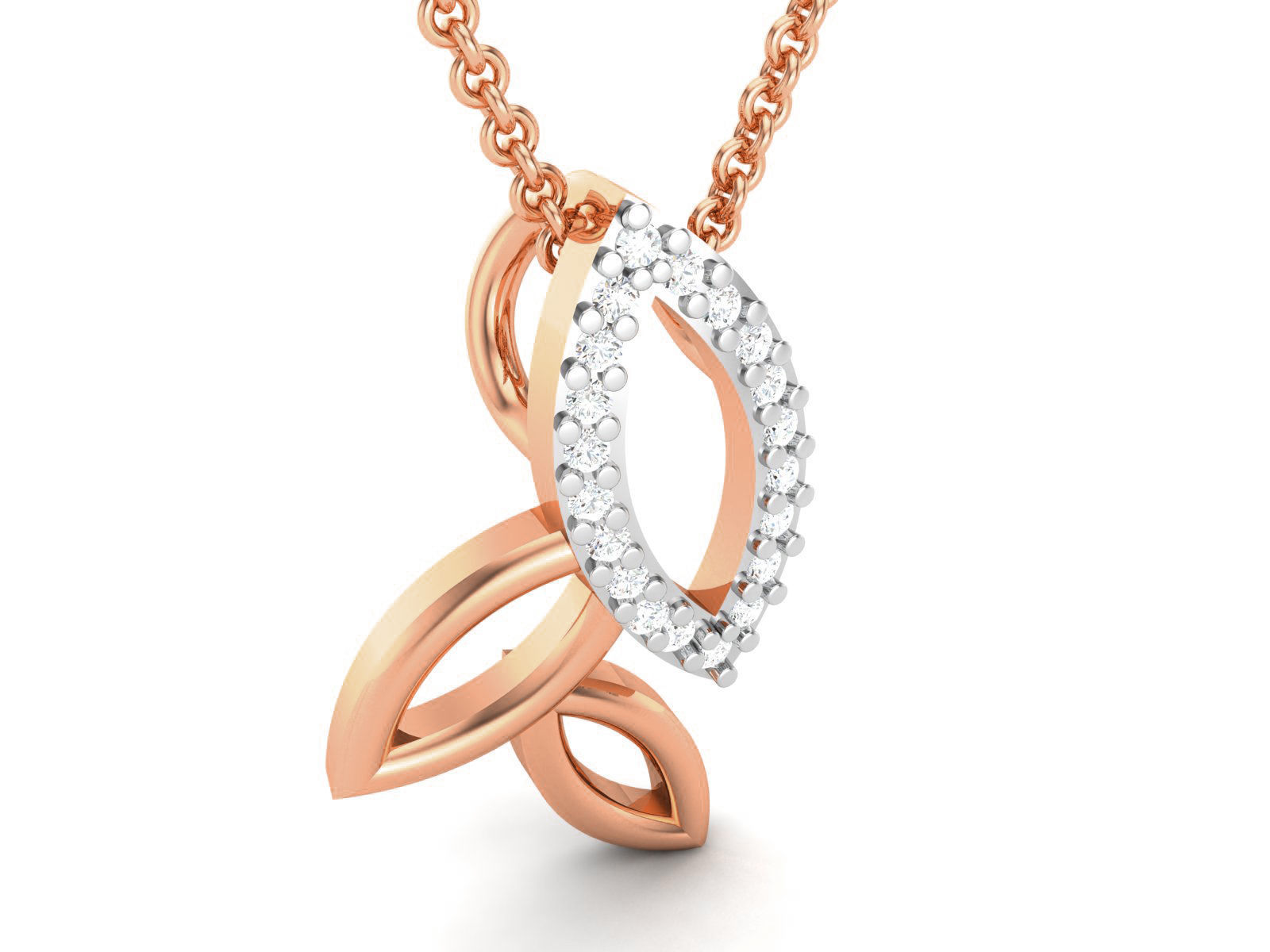 Leaf Light wt Diamond Charms Pendant 3dm render Detail 3D print model_2