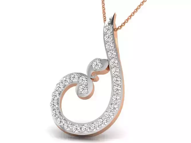 Light wt Diamond Charms Pendant 3dm render Detail