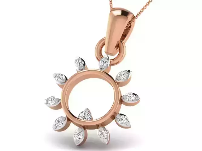 Flower Light wt Diamond Charms Pendant 3dm render Detail