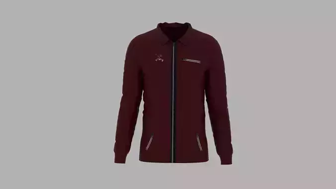 Jacket maroon with zippers