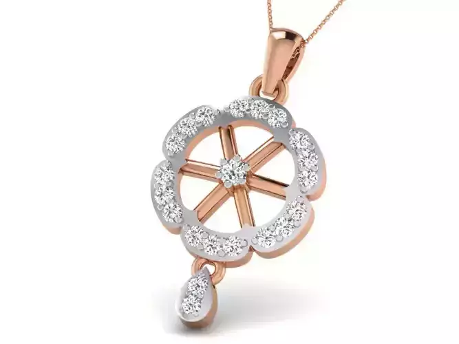 Light wt Diamond Charms Pendant 3dm render Detail