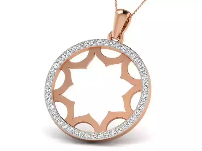 Blooming Flower Light wt Charms Pendant 3dm render Detail 3D print model