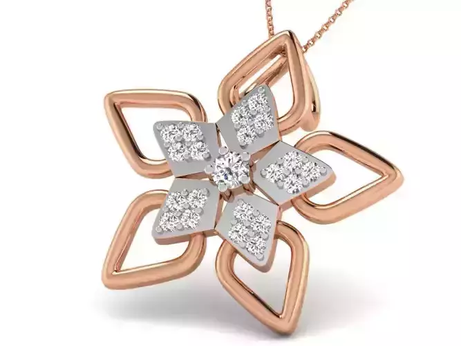 Flower Light wt Diamond Charms Pendant 3dm render Detail 3D print model