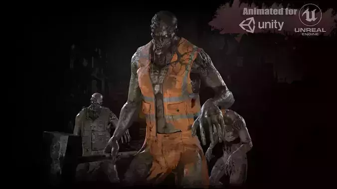 UrbanZombie1 unit1 for pack Low-poly 3D model