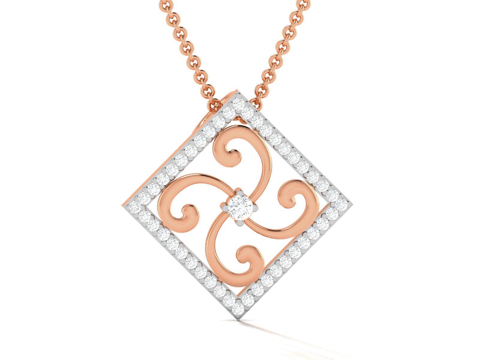 Square Light wt Diamond Charms Pendant 3dm render Detail 3D print model_2