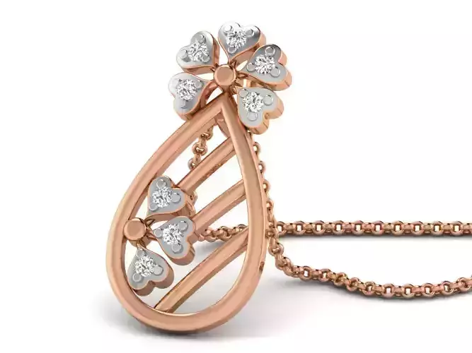 Light wt Diamond Charms Pendant 3dm render Detail