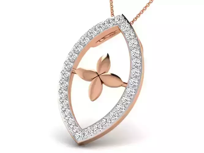 Flower Light wt Diamond Charms Pendant 3dm render Detail