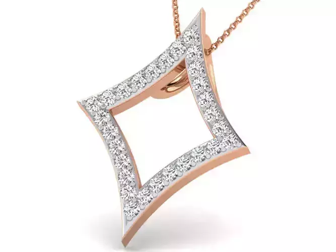 Light wt Diamond Charms Pendant 3dm render Detail