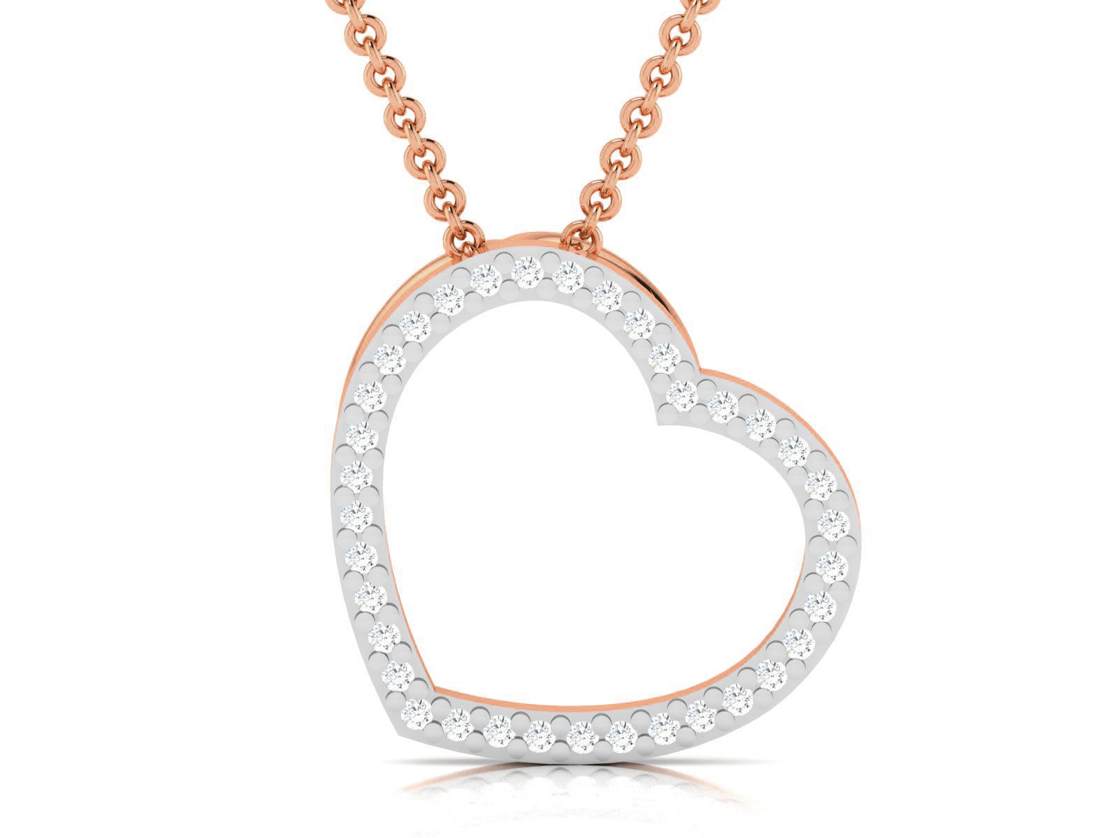 Heart Light wt Diamond Charms Pendant 3dm render Detail 3D print model_2