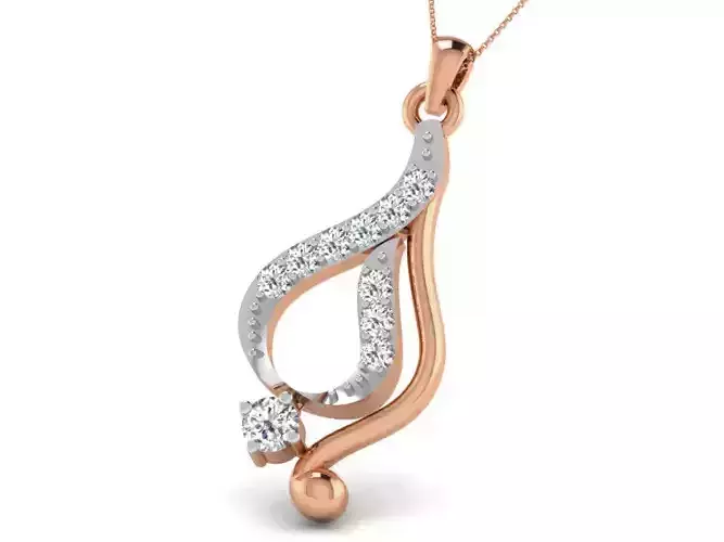 Light wt Diamond Charms Pendant 3dm render Detail