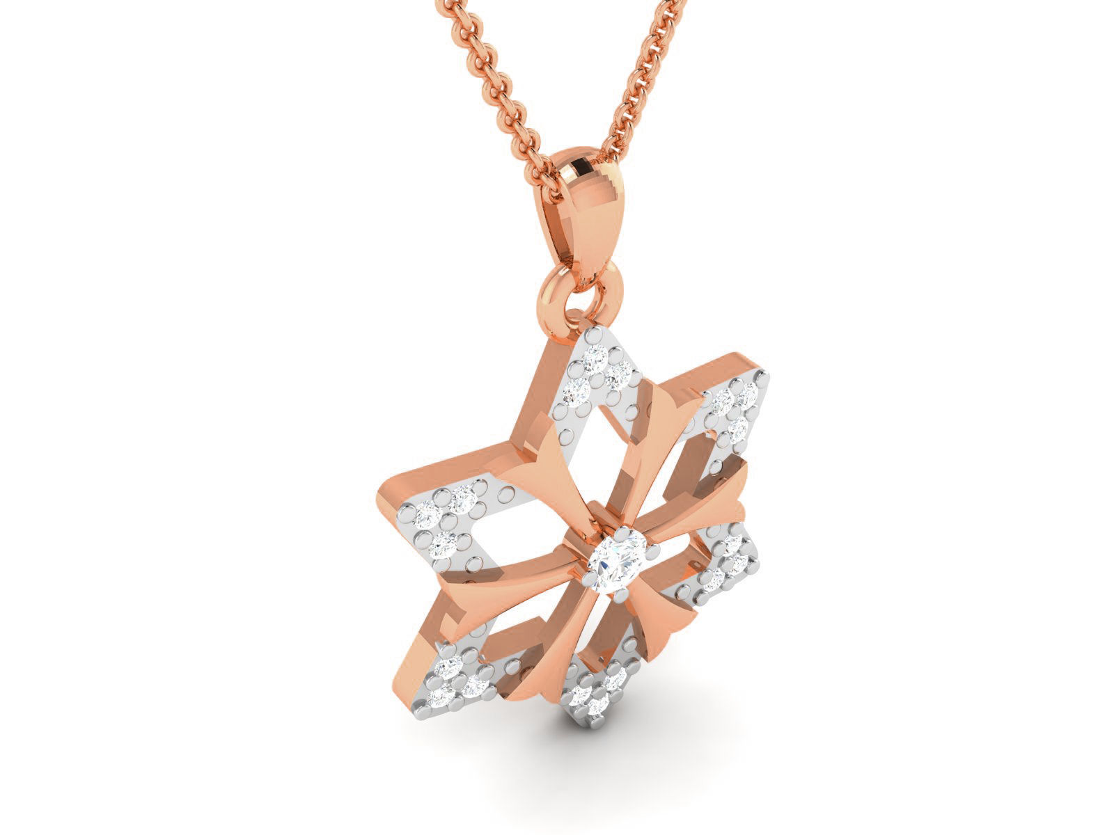 Flower Light wt Diamond Charms Pendant 3dm render Detail 3D print model_1