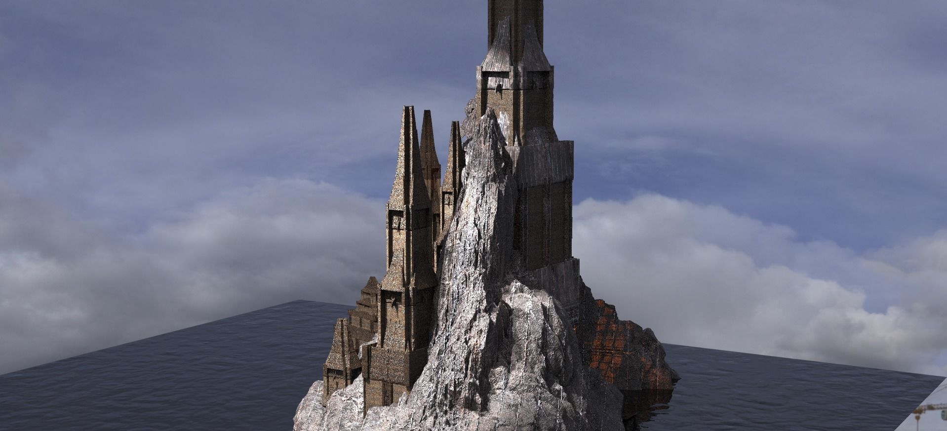 Desert Mines Castles Lizard Cathedral  Kitbash 3D model_1