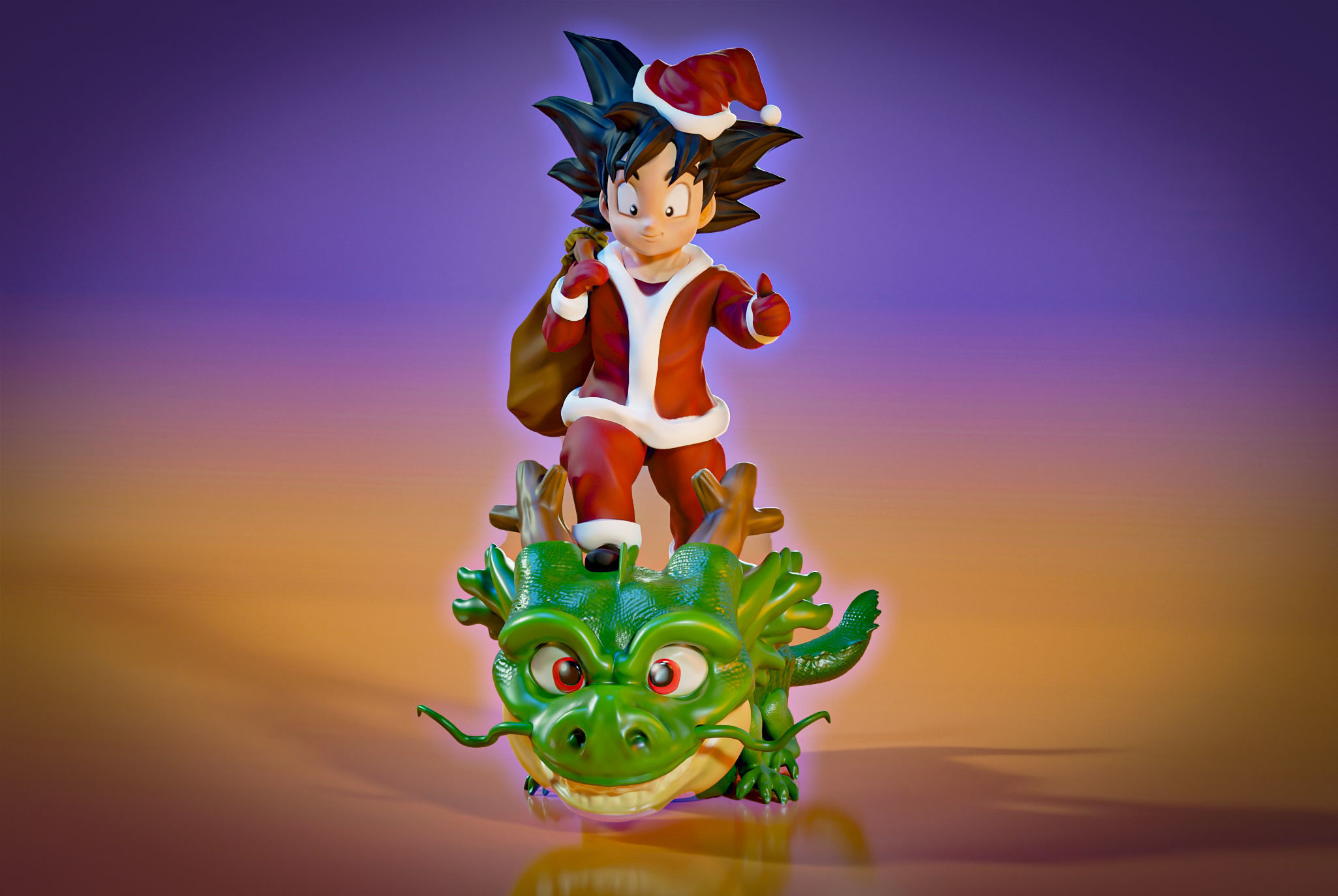 GOKU SANTA CLAUS 3D print model_2