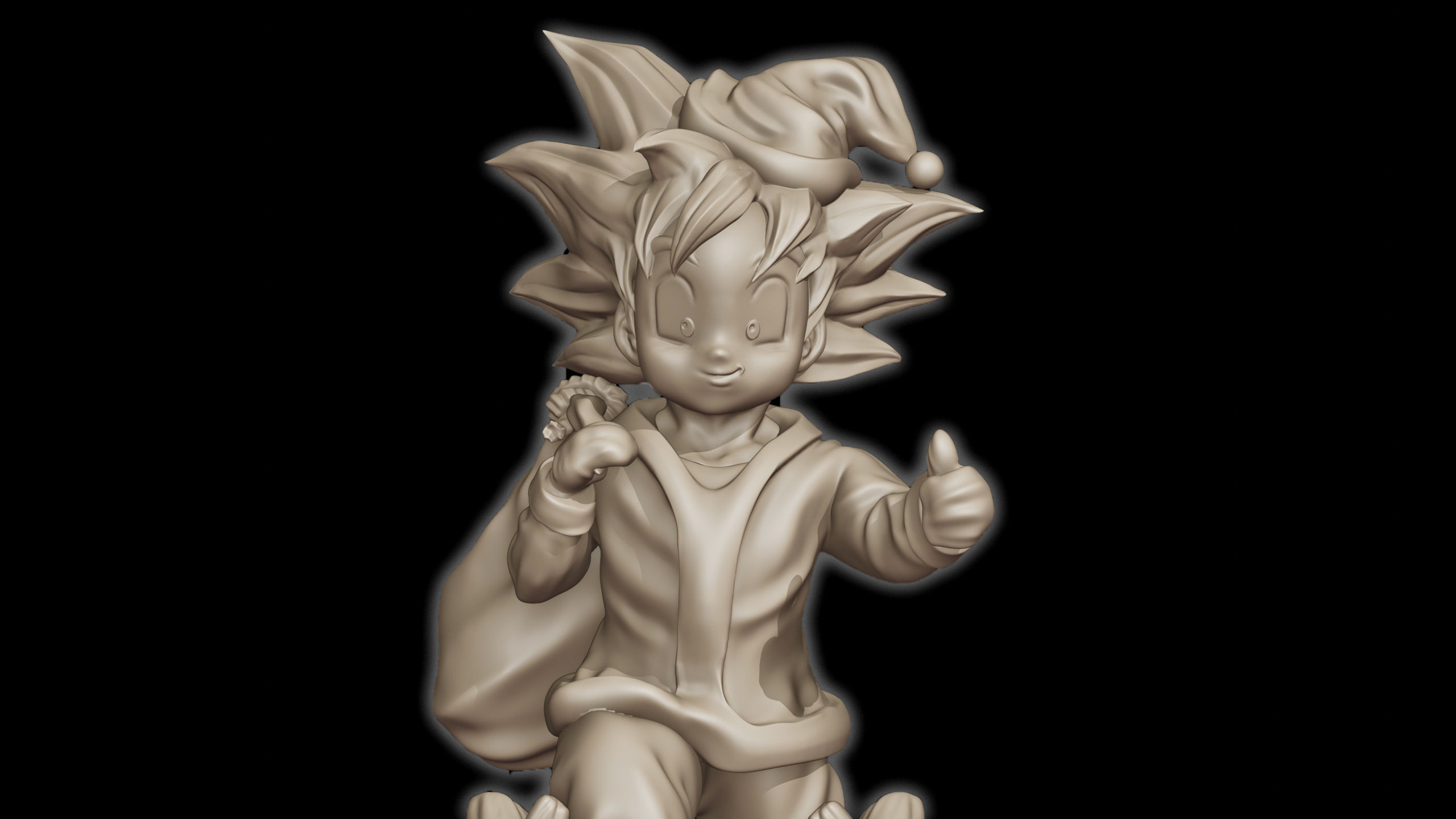 GOKU SANTA CLAUS 3D print model_4